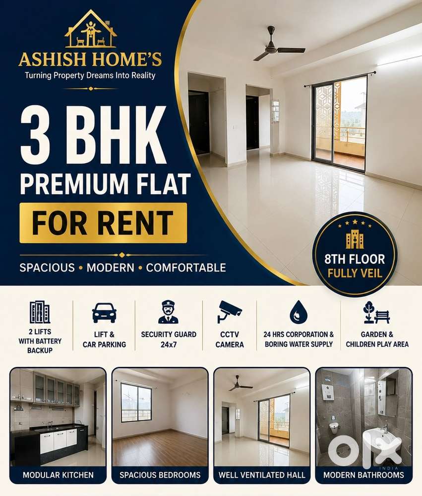 3 BHK Flat For Rent At Ring Road, Near S.S.C Board Road, Prime Loc