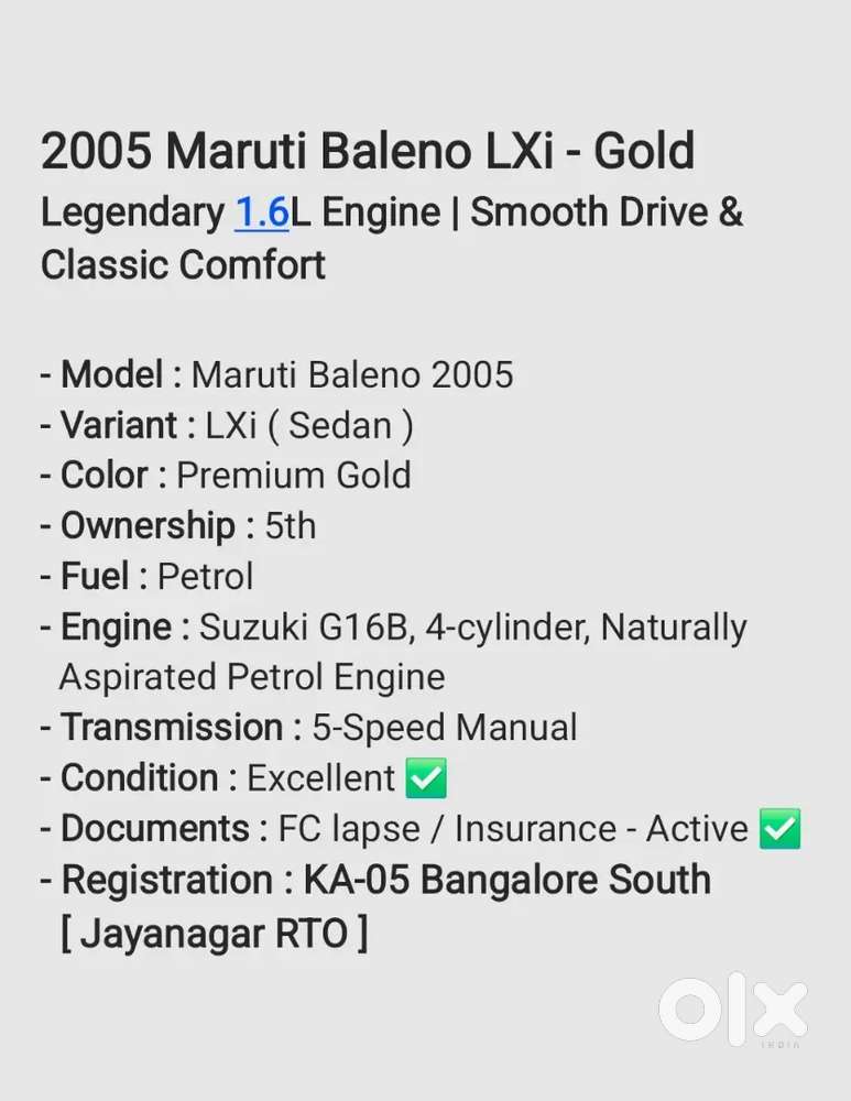 Maruti Suzuki Baleno 2005