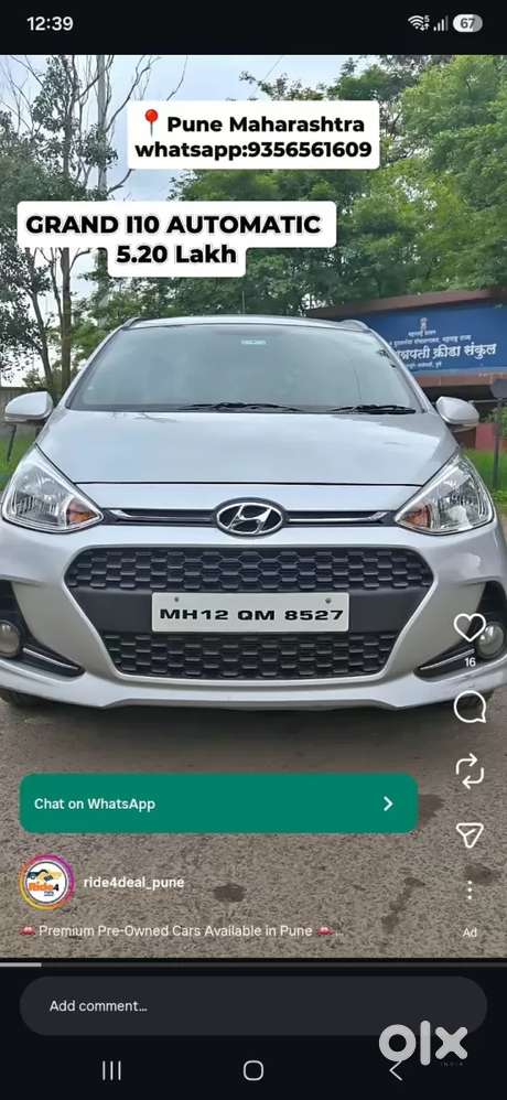 Hyundai Grand I10 1.2 Kappa Sportz Option At, 2018, Petrol