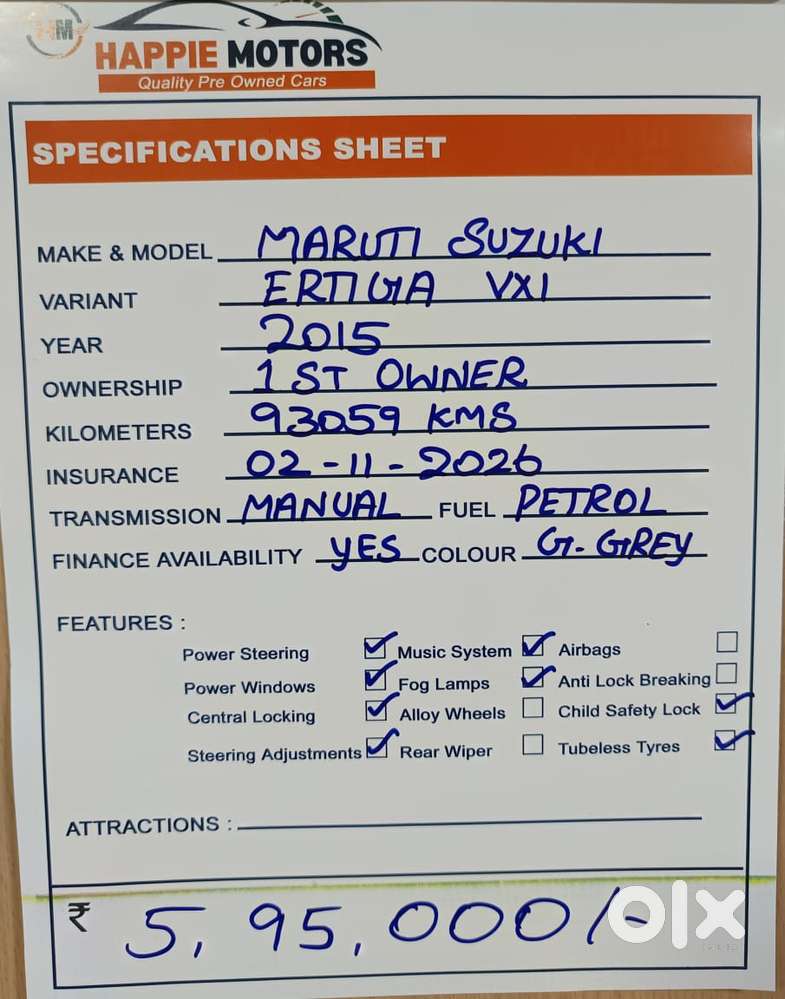 Maruti Suzuki Ertiga Vxi, 2015, Petrol