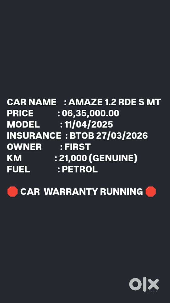 Honda Amaze 1.2 Smt I Vtec, 2025, Petrol