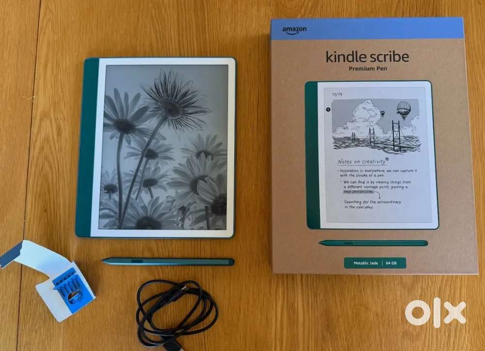 Amazon Kindle Scribe 64GB 2024 Metallic Jade Premium Pen W Folio