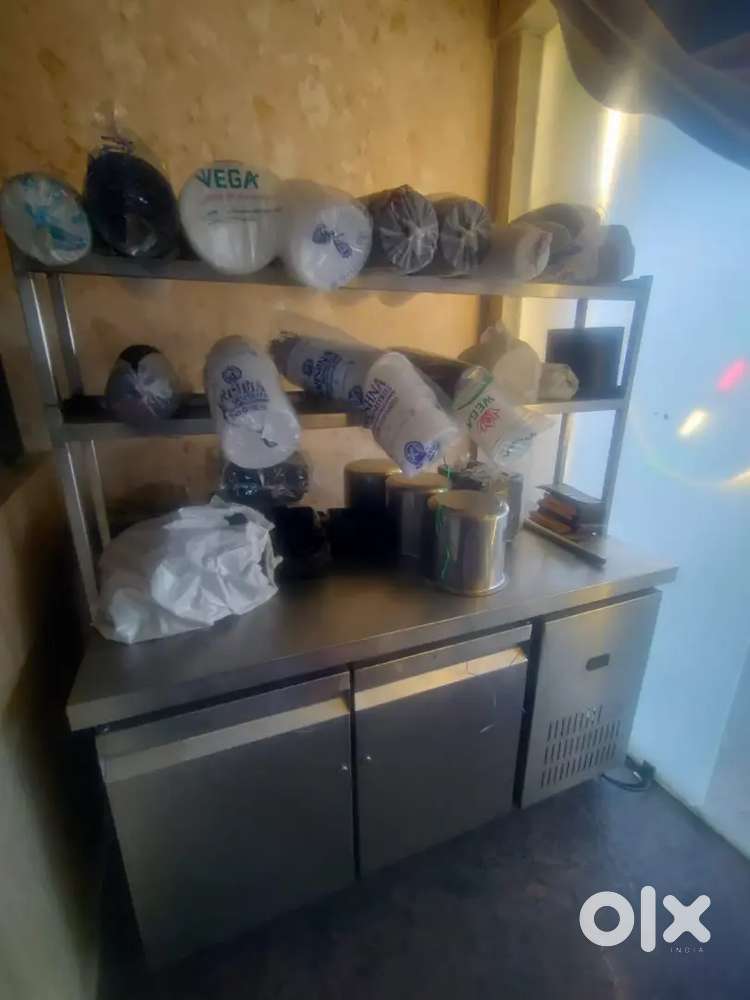 Stainless steel under counter 2 door chillers with racks