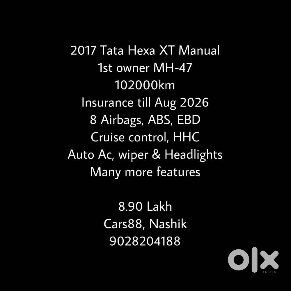 Tata Hexa 2.2 Xt 4x2 7 Str, 2017, Diesel