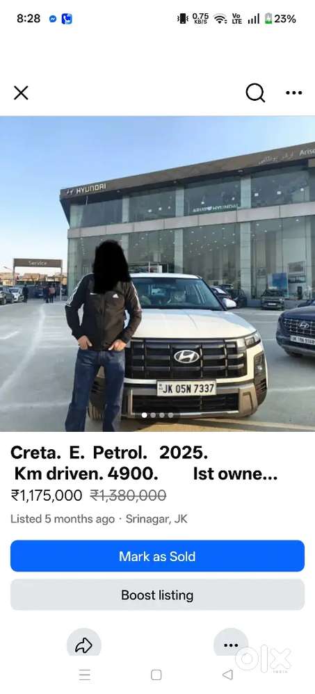 Hyundai Creta Facelift 2025 Petrol 7800 Km Driven