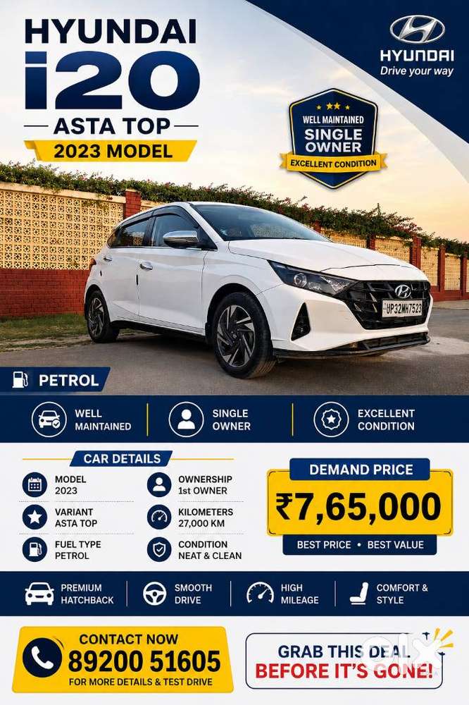 Hyundai I20 1.2 Asta, 2023, Petrol