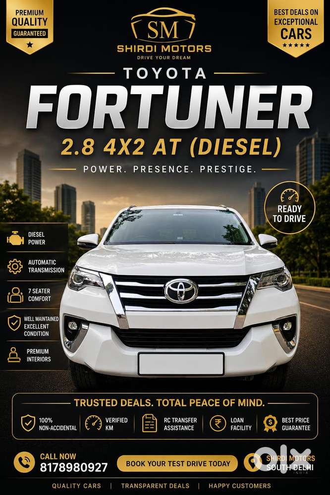 Toyota Fortuner 4x2 At 2.8 Diesel, 2018, Diesel