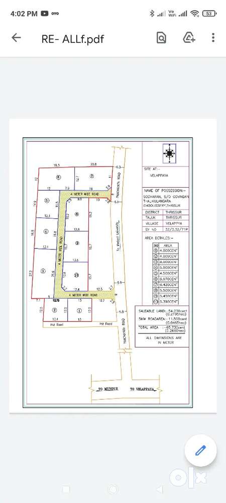 4cent to 10cents 4mtr private road frontage house plots at Vellapaya ...