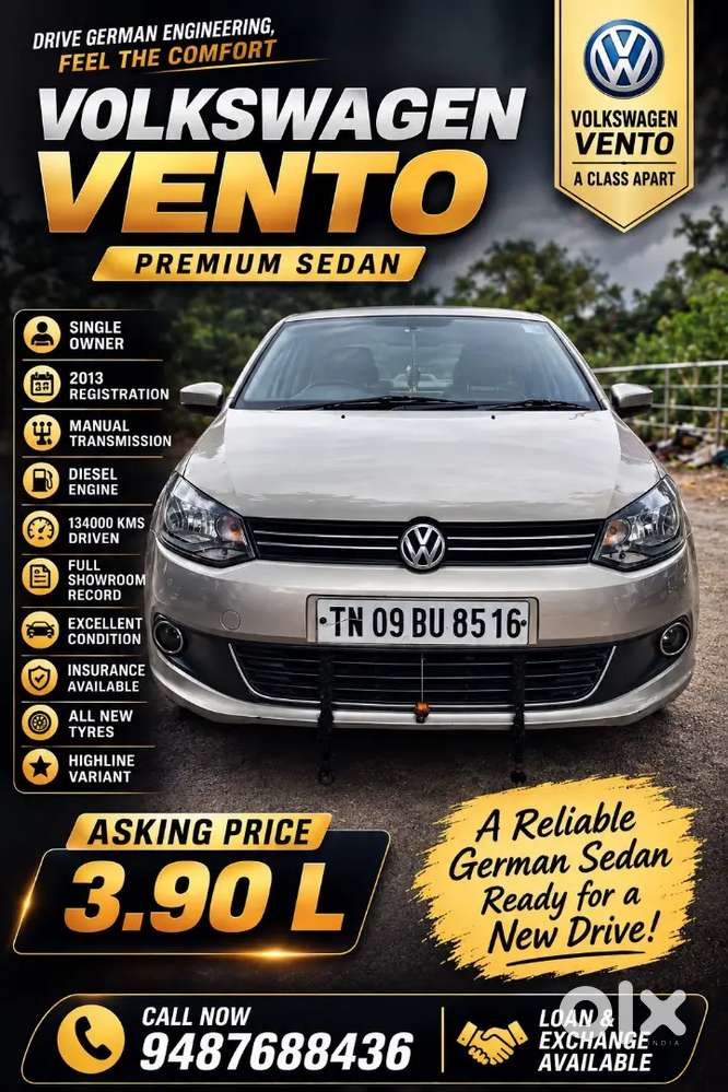 Volkswagen Vento Diesel 2013 Manual Highline