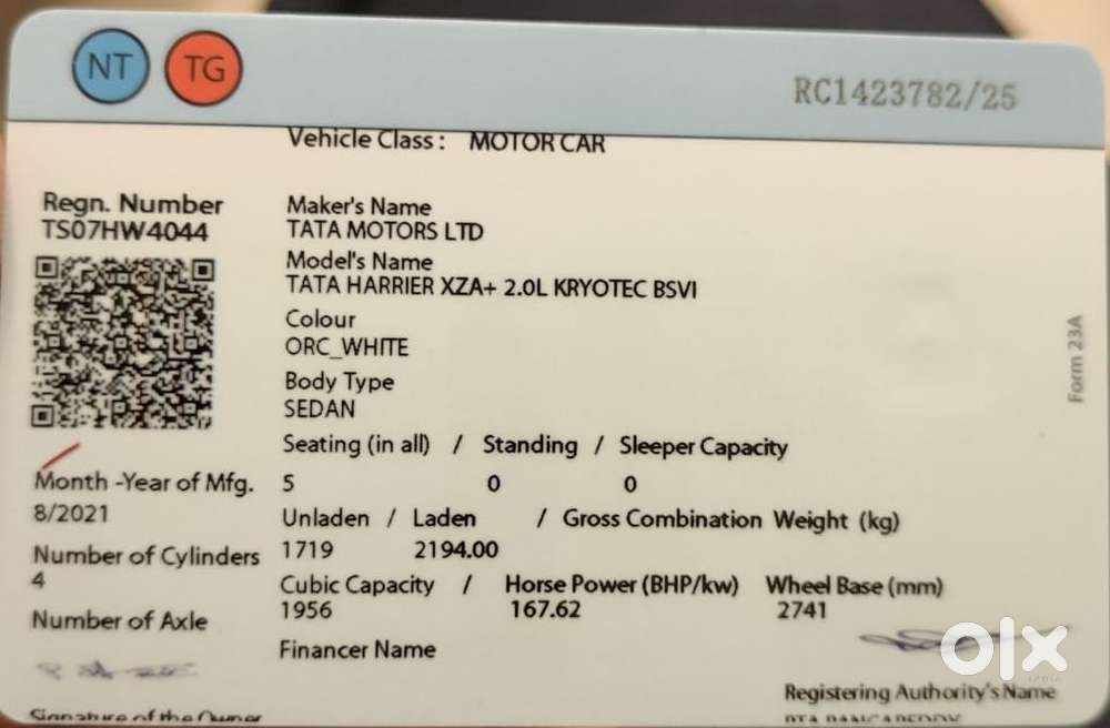 Tata Harrier Xza Plus At, 2021, Diesel