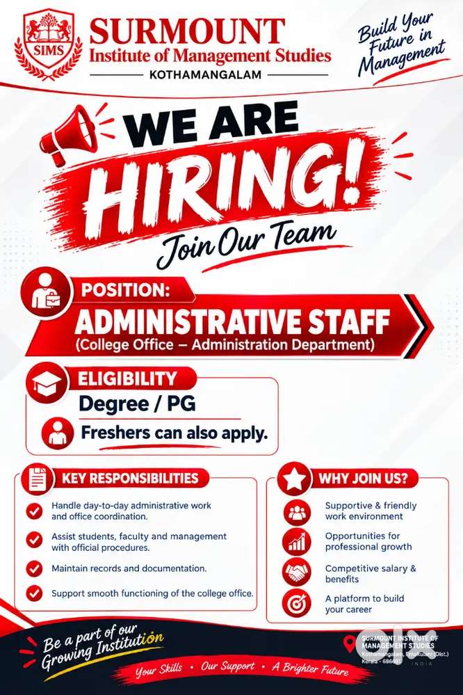 We are hiring Admin