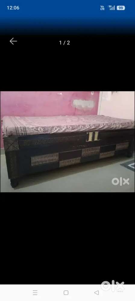 Bed with mattress