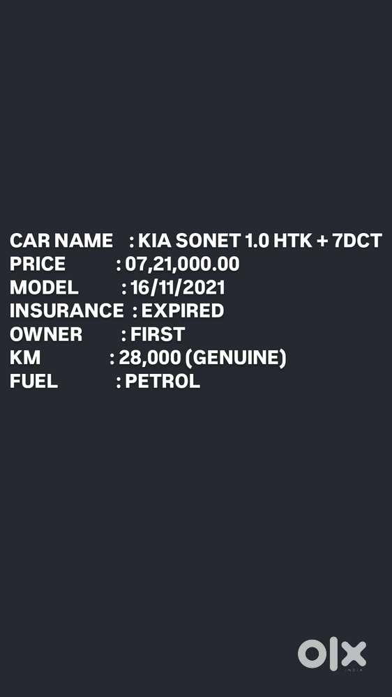 Kia Sonet Htk Plus Turbo Dct, 2021, Petrol