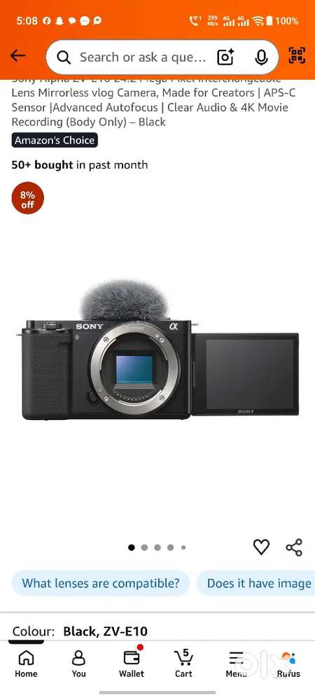 Sony ZV10 kit lence with 55-210mm lence on warranty