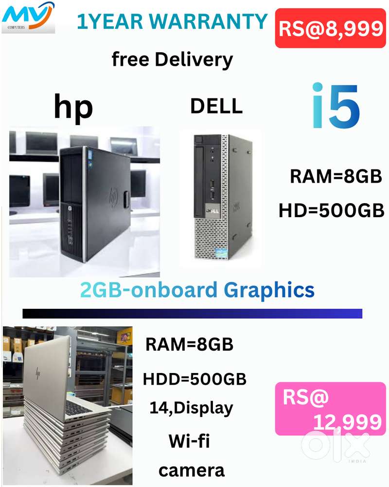 Bill & Warranty Available ntel Core i5 Gen Processor 8GB RAM Insta