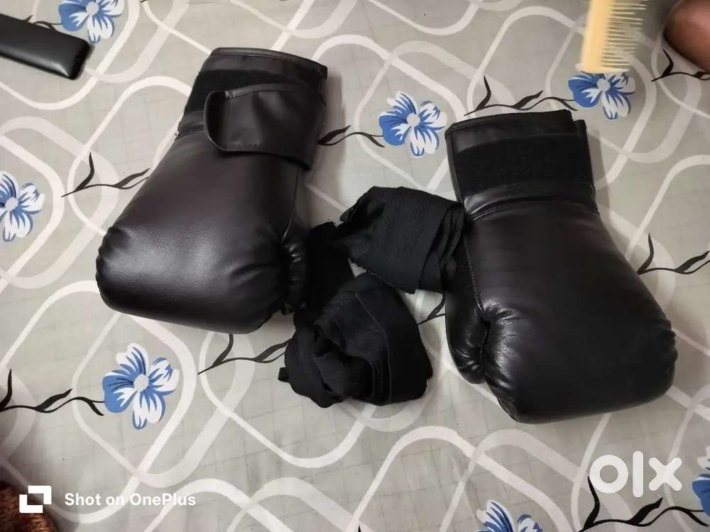 Boxing bag and boxing gloves