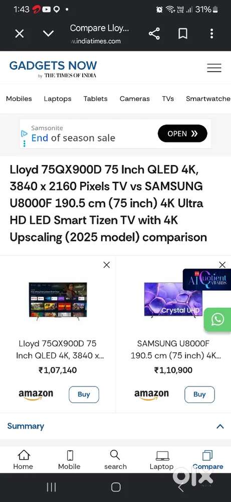 Llyod ultra HD 4K  75QX900D QLED  75 inches QLED TV brand new unused25