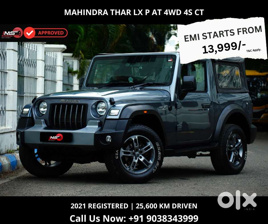 Mahindra Thar Lx 4-str Convertible At, 2021, Petrol