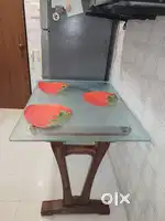 Dining Table (Teak wood with glass top)