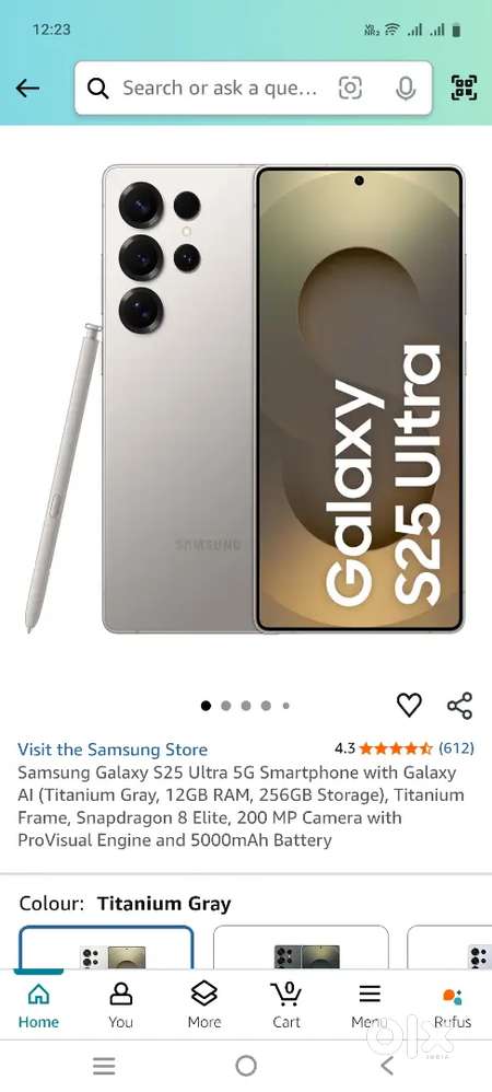 Samsung Galaxy S25 Ultra 5G Smartphone with Galaxy Mobile Phones