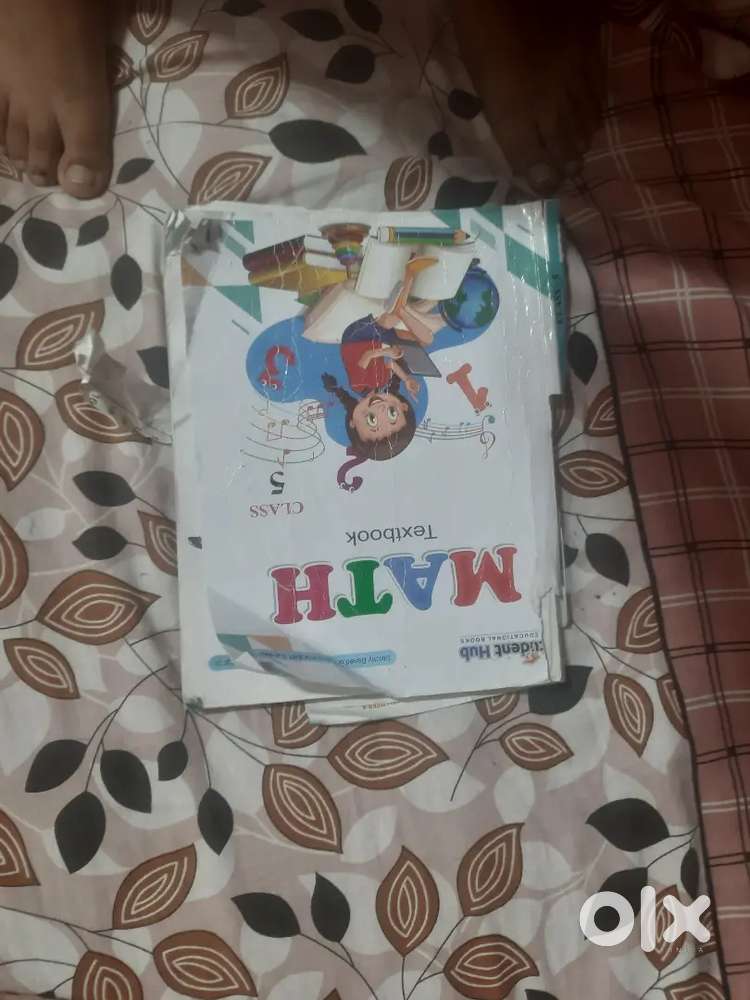 Student Have a Math textbook class fifth RBSE Board private book