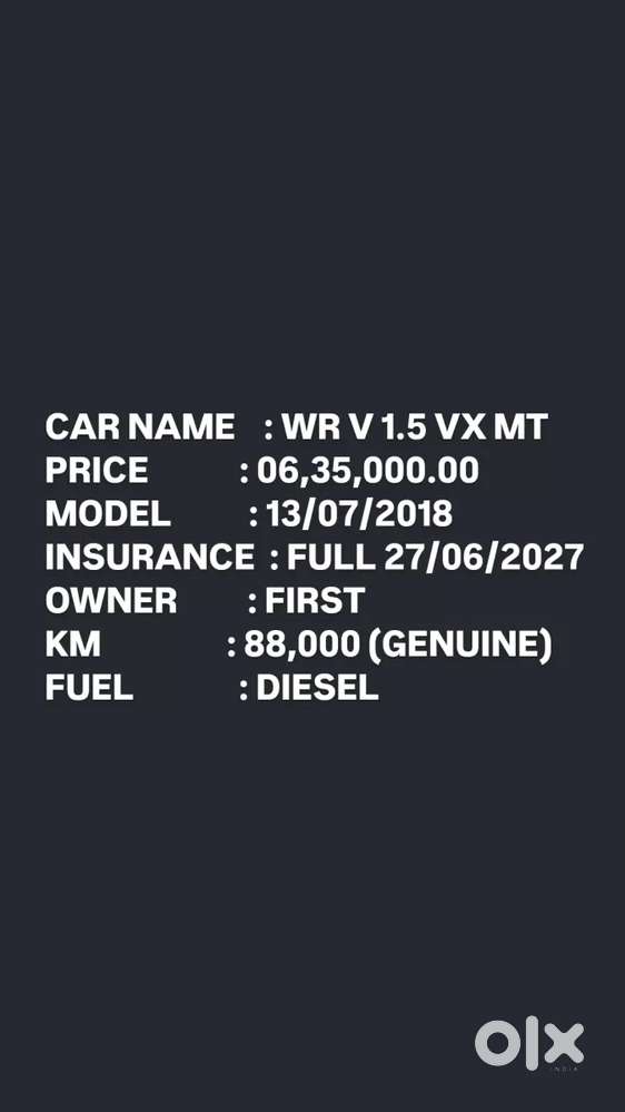 Honda Wr-v 1.5 Vx I-dtec, 2018, Diesel