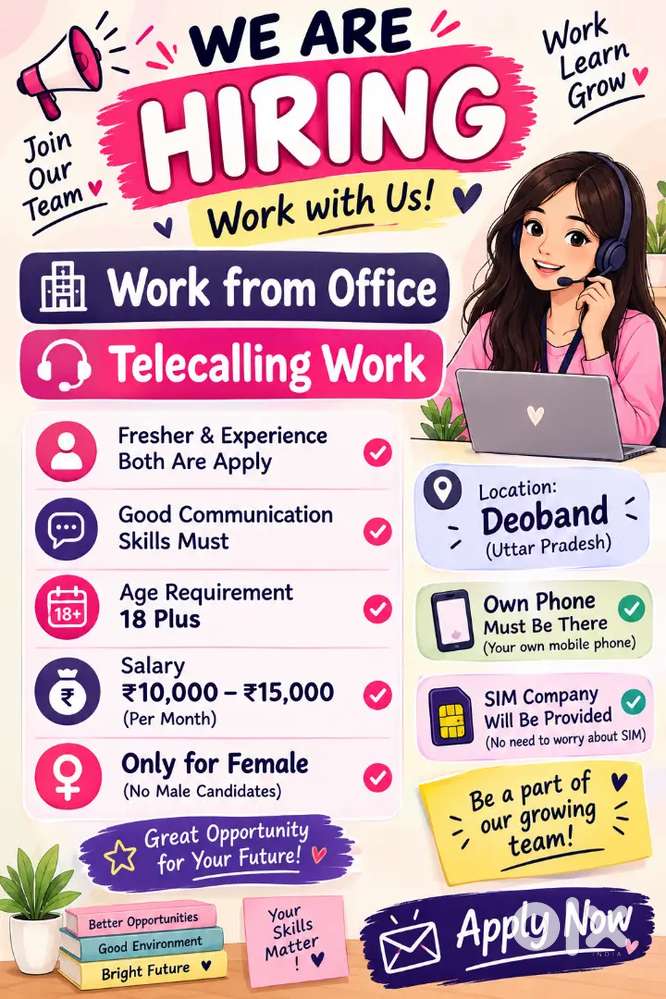  Telecalling Work &ndash; Hiring Now!
&zwj; Fresher & Experienced Both Can
