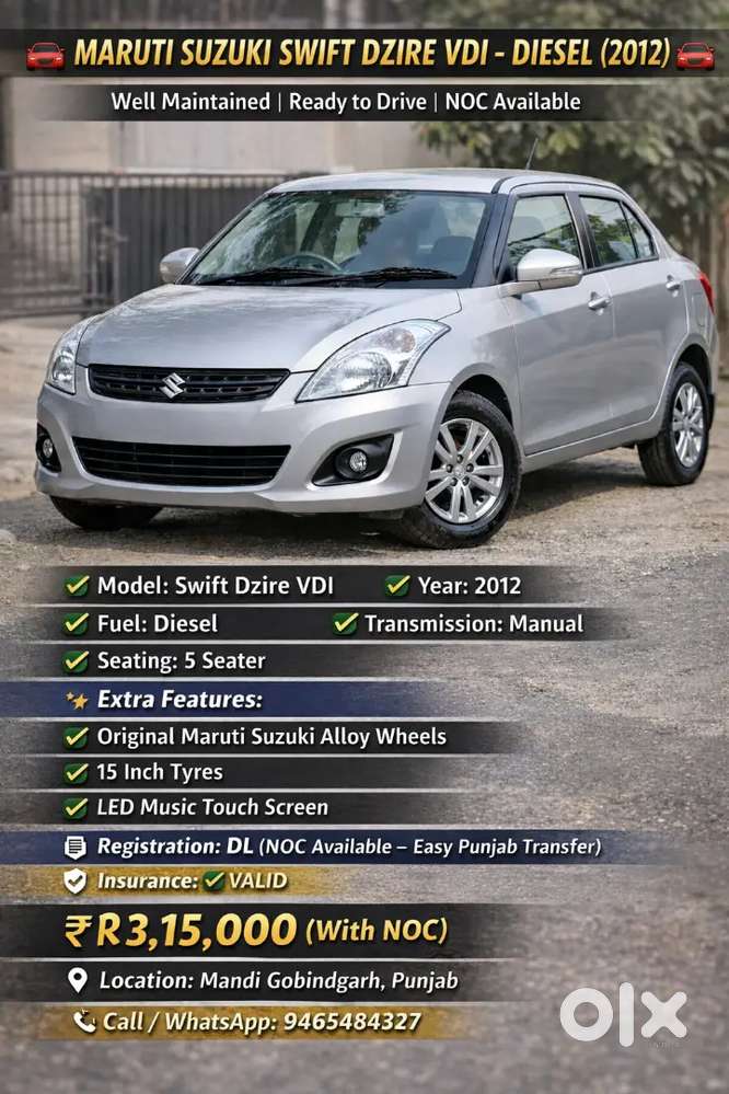 Maruti Suzuki Dzire 2012 Diesel 140000 Km Driven