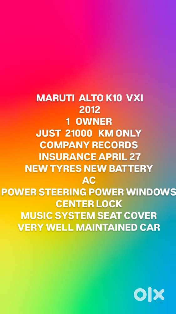 Maruti Suzuki Alto K10 1.0 Vxi, 2012, Petrol