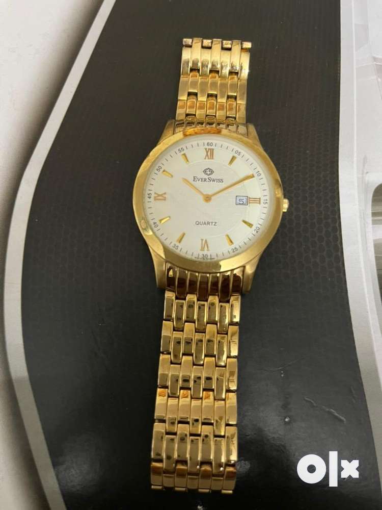 EVERSWISS GOLD COLOUR QUARTZ WATCH Men 1754064111