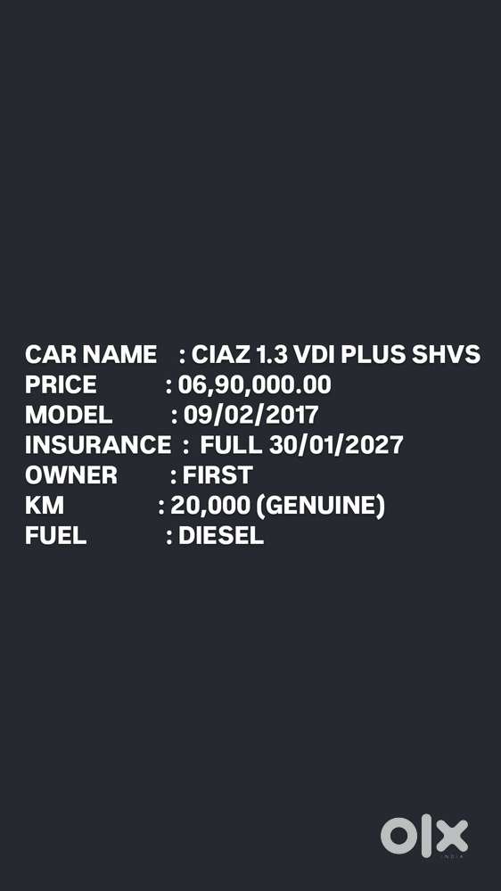 Maruti Suzuki Ciaz 2014-2017 Vdi Plus, 2017, Diesel