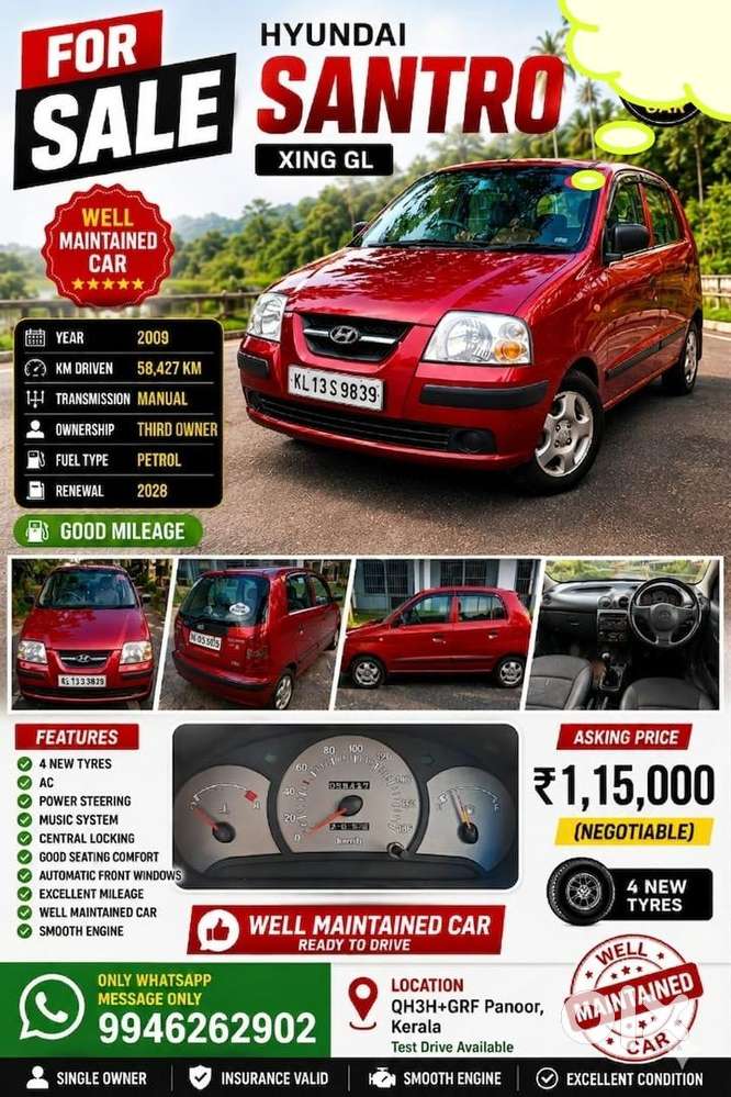 Hyundai Santro Xing 2009 Petrol Well Maintained