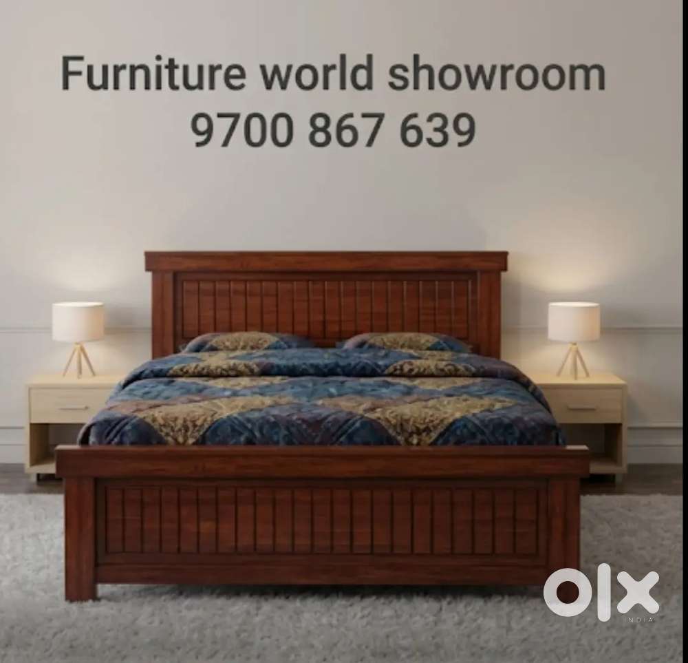 Queen bed Teakwood free delivery 5yrs warranty at Furniture world show