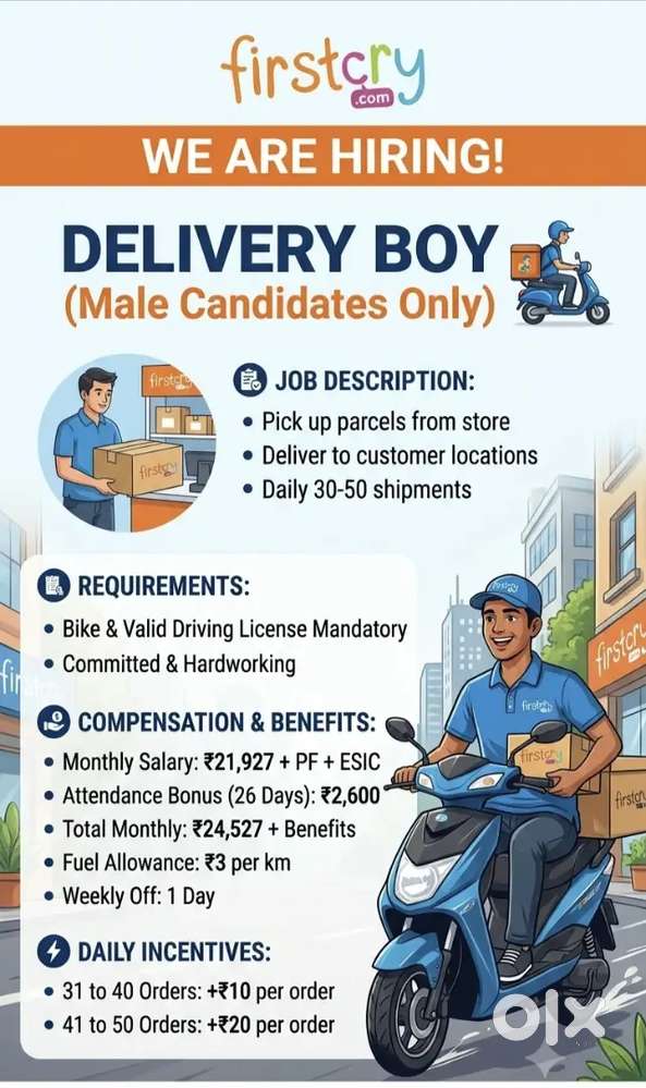 Wanted Delivery Boy - Chromepet(Chennai)