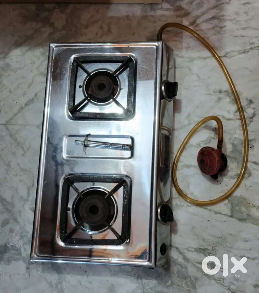 Gas stove 2 Burner with Regulator and Gas pipe