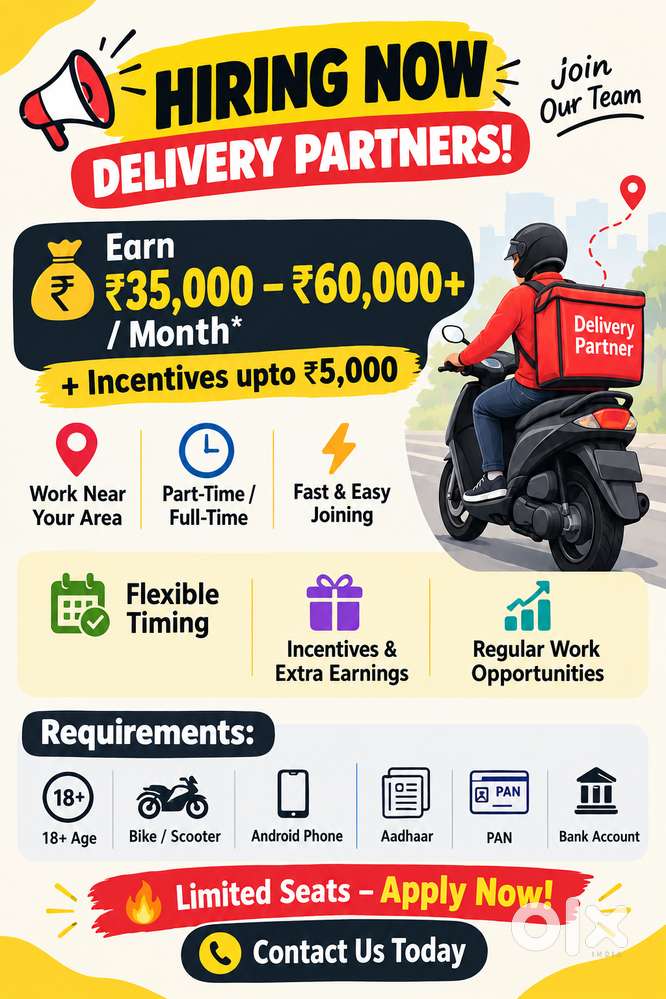 2 wheeler delivery boy salary 6OOOO