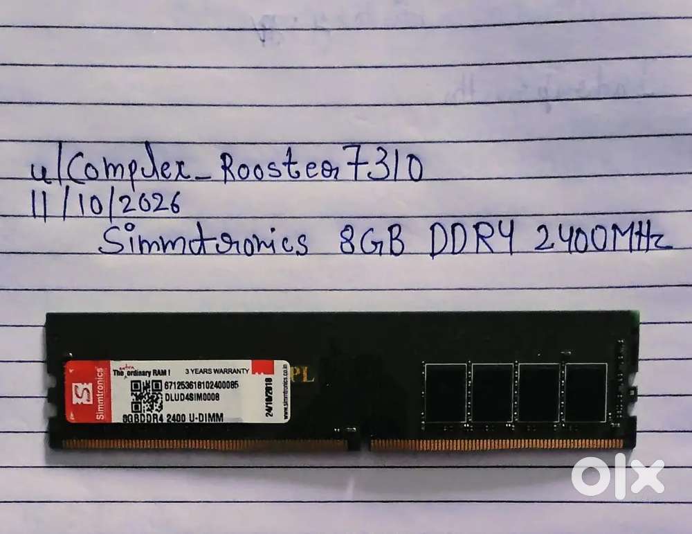 Simmtronics 8GB DDR4 2400MHz RAM | U-DIMM | 7 Days Replacement/