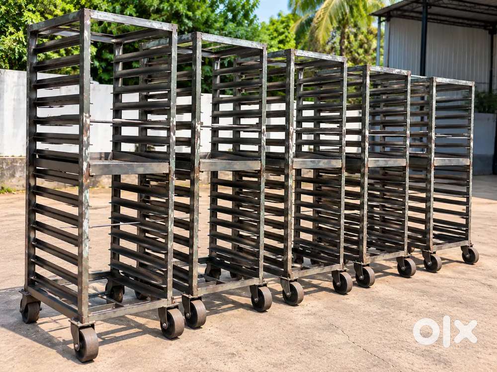 Heavy Duty Iron Tray Trolley / Factory Rack