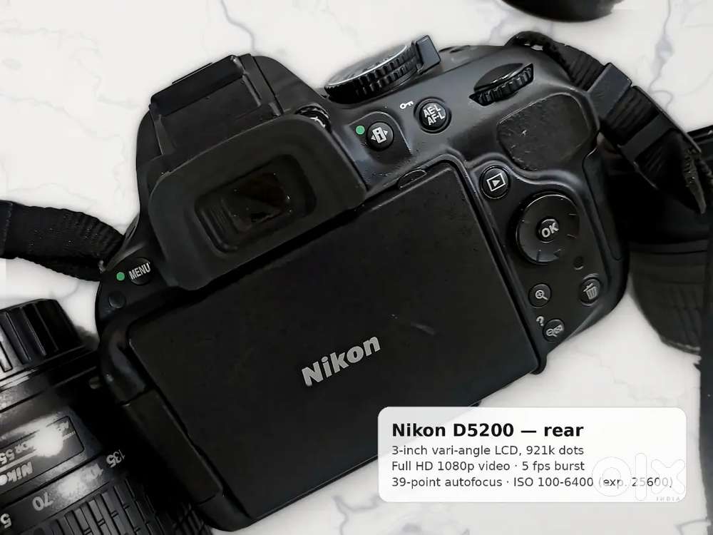 Nikon D5200 DSLR + Two Nikon VR Zoom Lenses, Excellent, Hardly Used