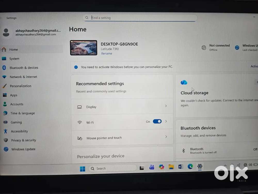 Latitude 7310 touch screen display