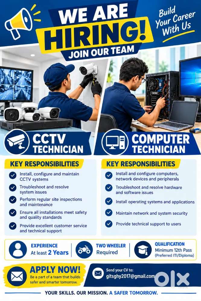 CCTV & Computer Technician Jobs | Genesis IT Solutions
Description (Co