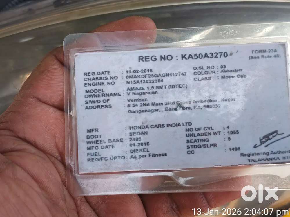 2016' Insurence Running ,rc, Karanataka Permit Running, But Tax,and Fc