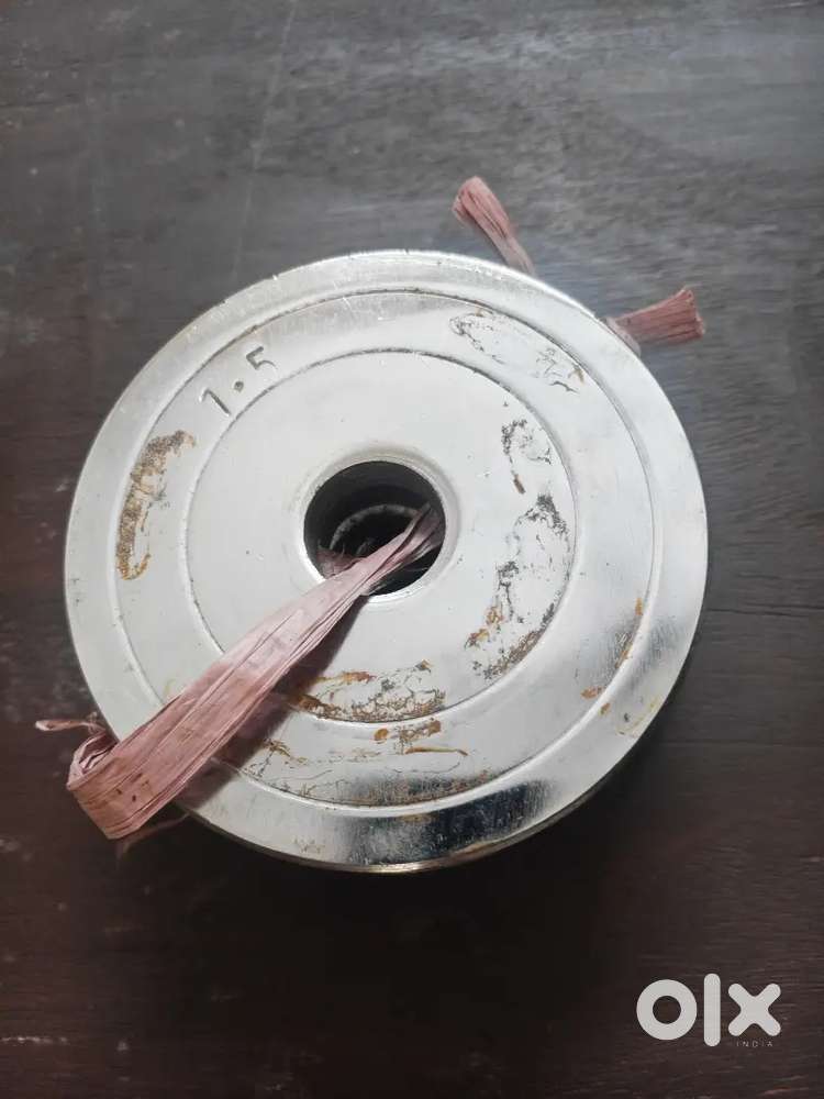 Steel dumbell plates 5 kg, 2.5 kg, 1.5 kg