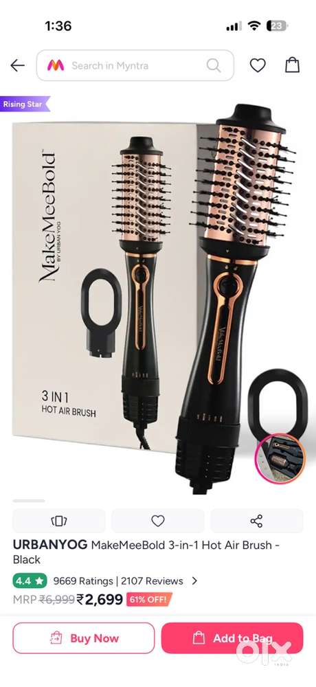 URBANYOG MakeMeBold 3-in-1 Hot Air Brush &ndash; Like New