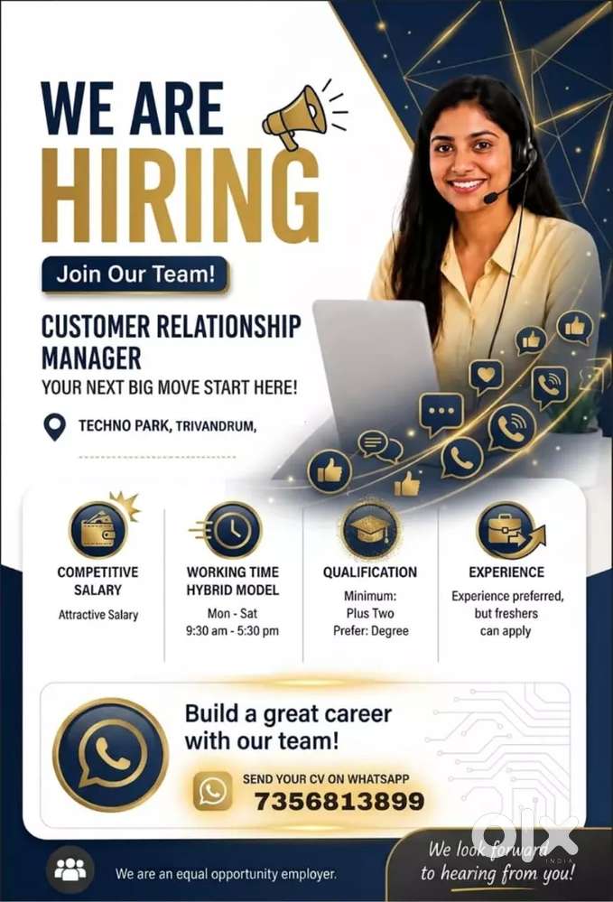 Customer relationship manager in Techno park Trivandrum