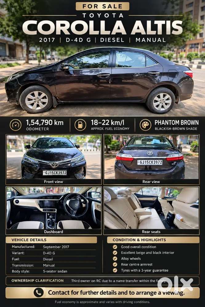 Toyota Corolla Altis 2017 Diesel 150000 Km Driven