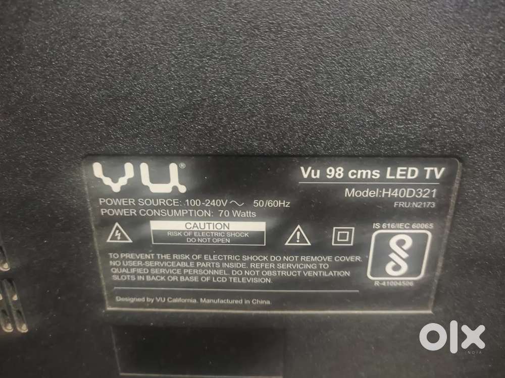 VU TV 39 inch for sale