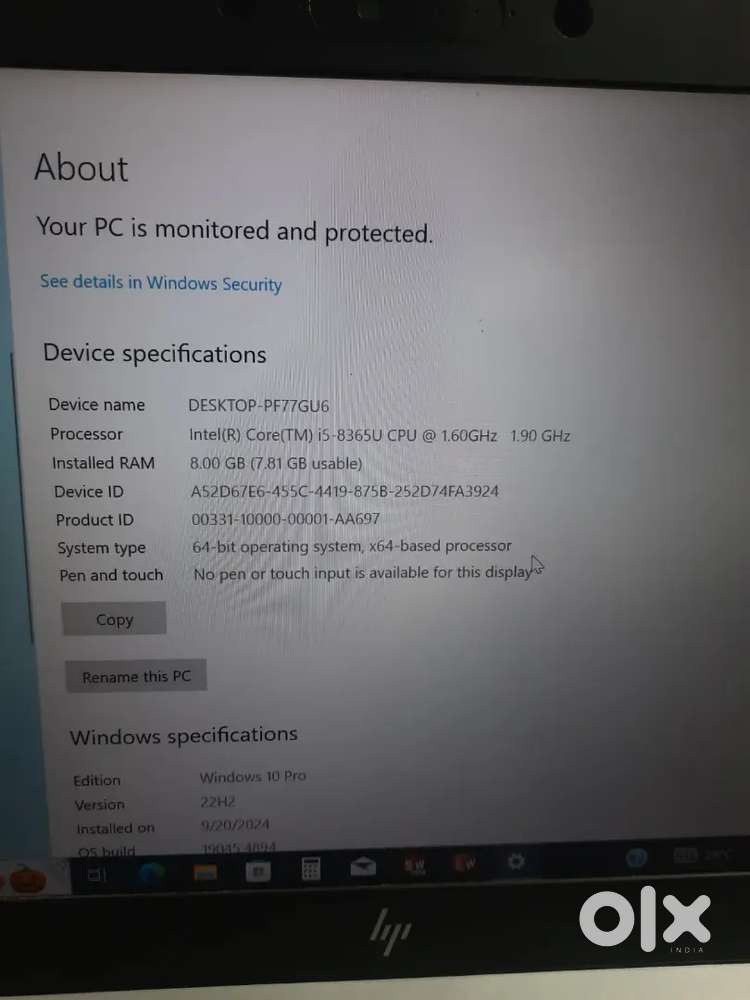 HP laptop, all in working condition