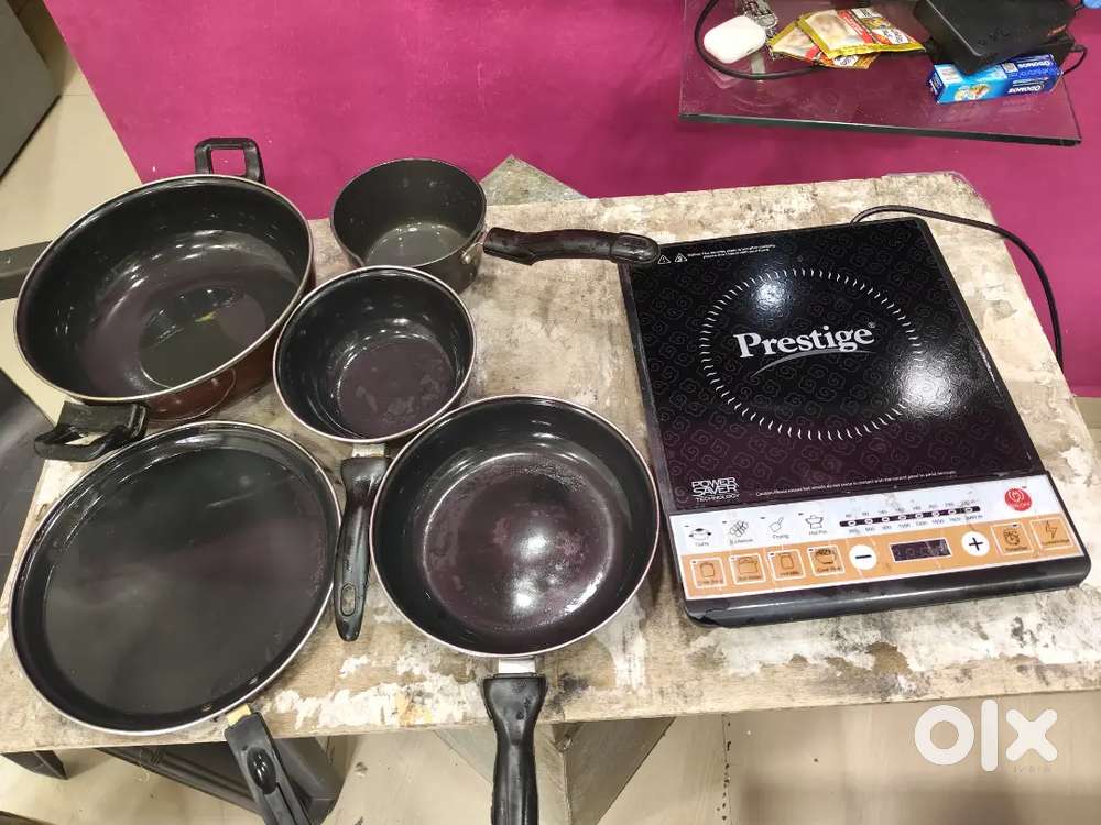 Prestige Induction Cooktop Working + 5 Non Stick Cookware Set