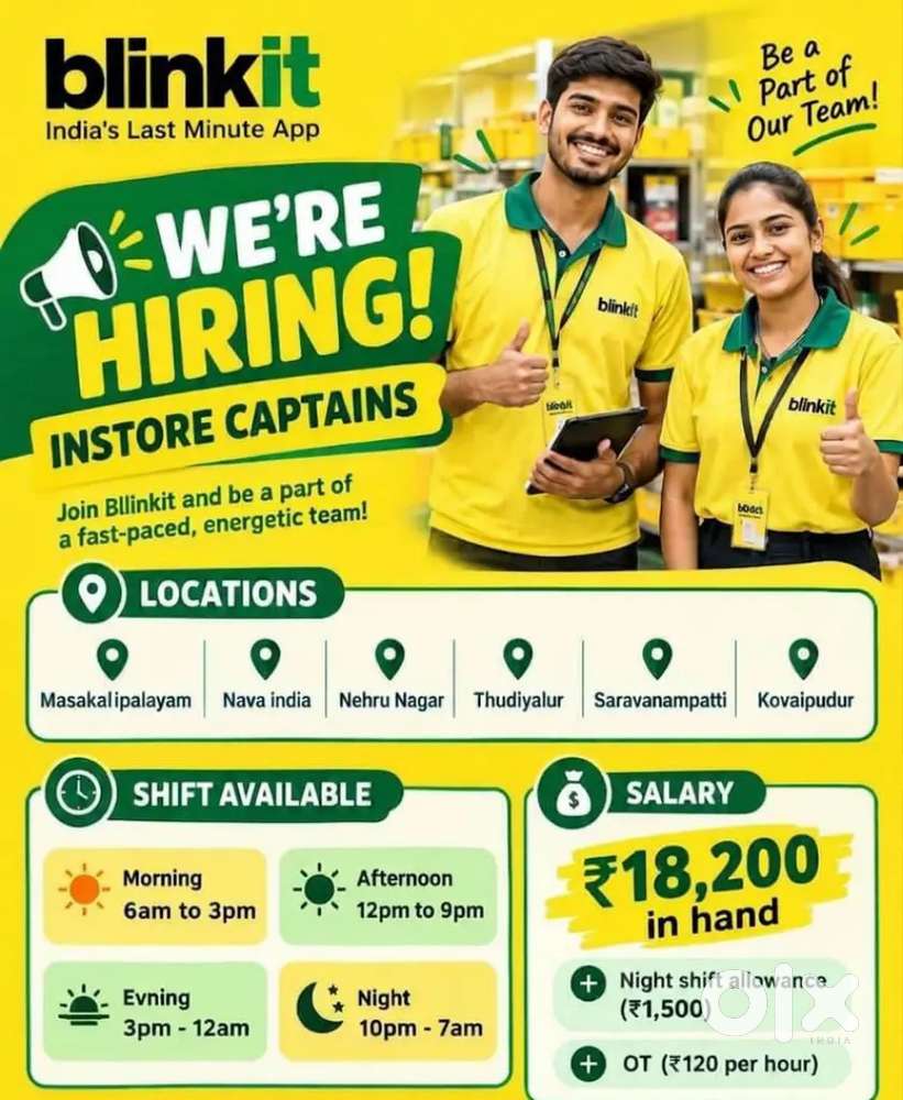 Vadavalli blinkit hiring BH